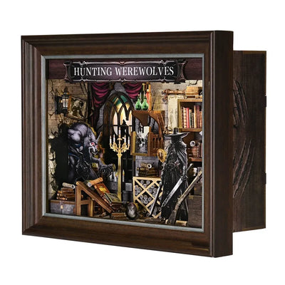 Hunting Werewolves completato, vista frontale e laterale della cornice in legno scuro