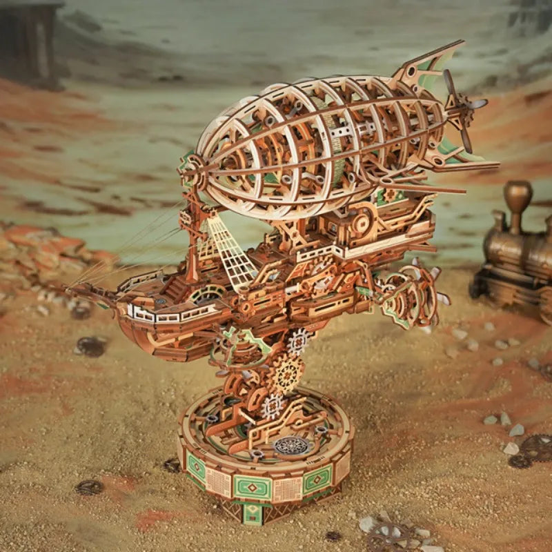 3D Holz Puzzle - Sailing In Fog Gesamtansicht mit detaillierter Szenerie