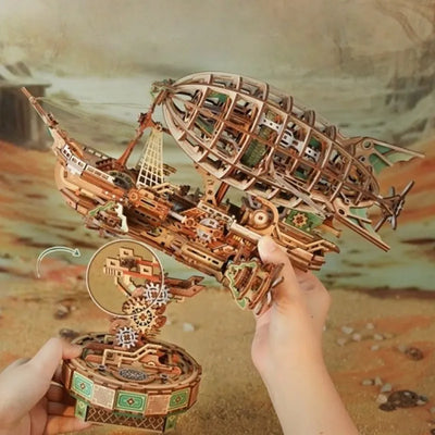 Nahaufnahme des 3D Holz Puzzle - Sailing In Fog mit reichhaltigen Details