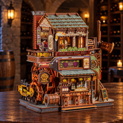 Corner Tavern schräg von links mit sichtbarem Räderwerk