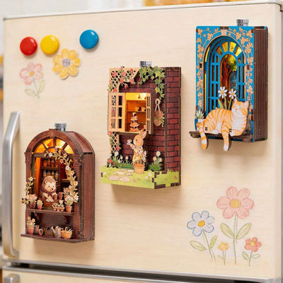 3D Holzpuzzle - Serie Märchenhafte Straßenecke | Kühlschrankmagnet
