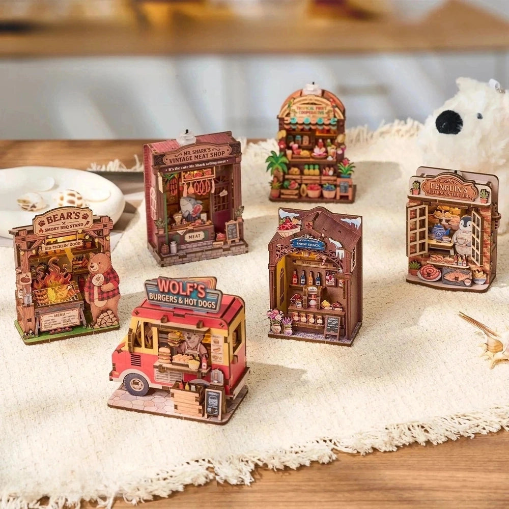 3D Holzpuzzle - Serie Märchenhafte Straßenecke | Kühlschrankmagnet