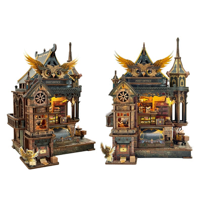 Miniatur Haus Bausatz - Owl Post Office | DIY 3D-Holzpuzzle