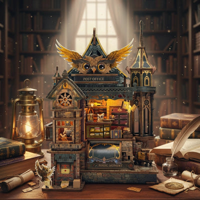 Miniatur Haus Bausatz - Owl Post Office | DIY 3D-Holzpuzzle