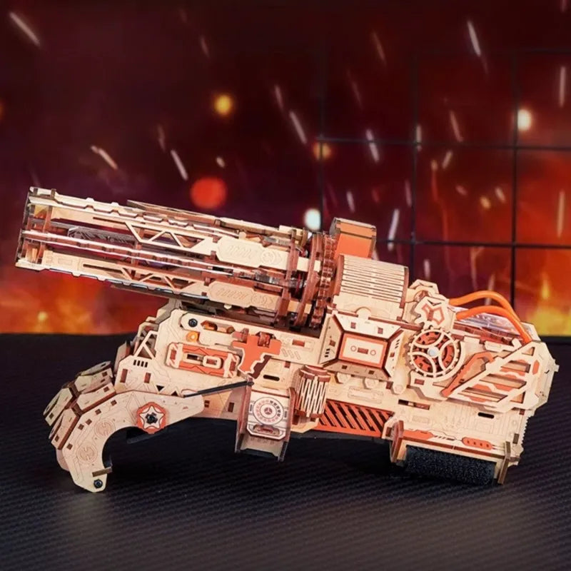 3D Holzpuzzle - Burning Cyclone Gesamtansicht mit detaillierter Szenerie
