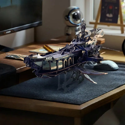 3D Puzzle - Whale Ark Of The Universe Gesamtansicht mit detaillierter Szenerie