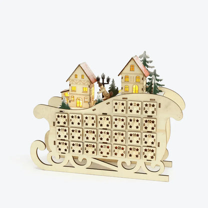 Accessoires Adventskalender 2025 Gesamtansicht mit präzise geschnittenen Holzteilen und hochwertiger Verarbeitung