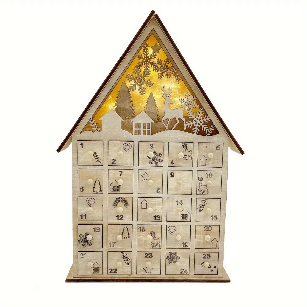 Basel Adventskalender Gesamtansicht mit präzise geschnittenen Holzteilen und hochwertiger Verarbeitung