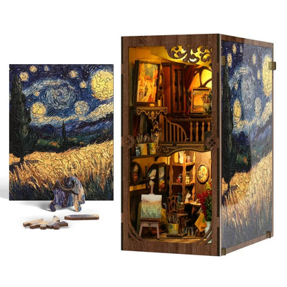 Book Nook - A World Within The Frame Gesamtansicht mit präzise geschnittenen Holzteilen und hochwertiger Verarbeitung