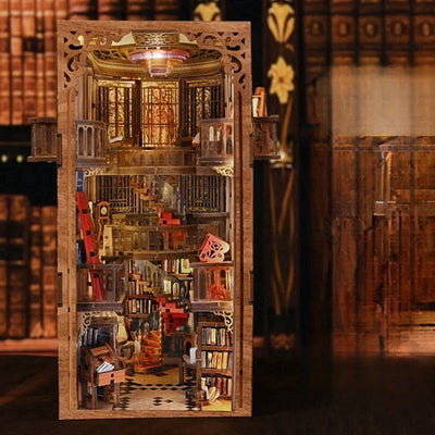 Abbey Library completata, vista frontale con biblioteca su più livelli
