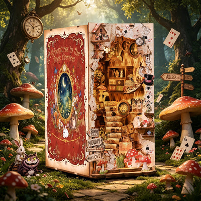 Adventures In The Book Crevices – Gesamtansicht in einer inszenierten Waldkulisse
