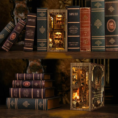 Book Nook - Ancient Book Collection Room dekorativ auf einem Schreibtisch platziert