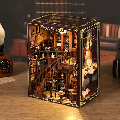 Obere Ansicht des Book Nook - Ancient Rhyme Library mit detaillierten Mustern und Beleuchtung