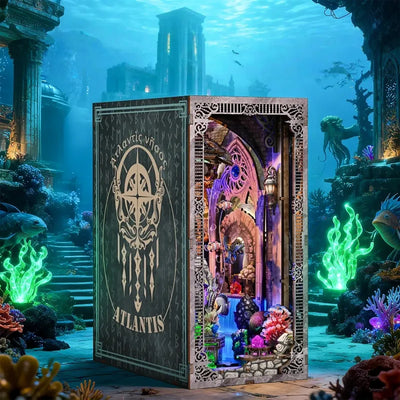 Seitliche Ansicht des Book Nook - Atlantis mit gut sichtbaren Elementen