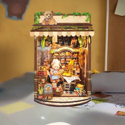 Vista frontale completa della panetteria in miniatura Bear Bakery