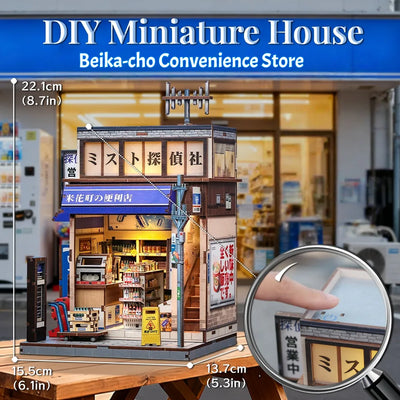 Book Nook - Beika-cho Convenience Store mit Touch-Switch-Lichtfunktion