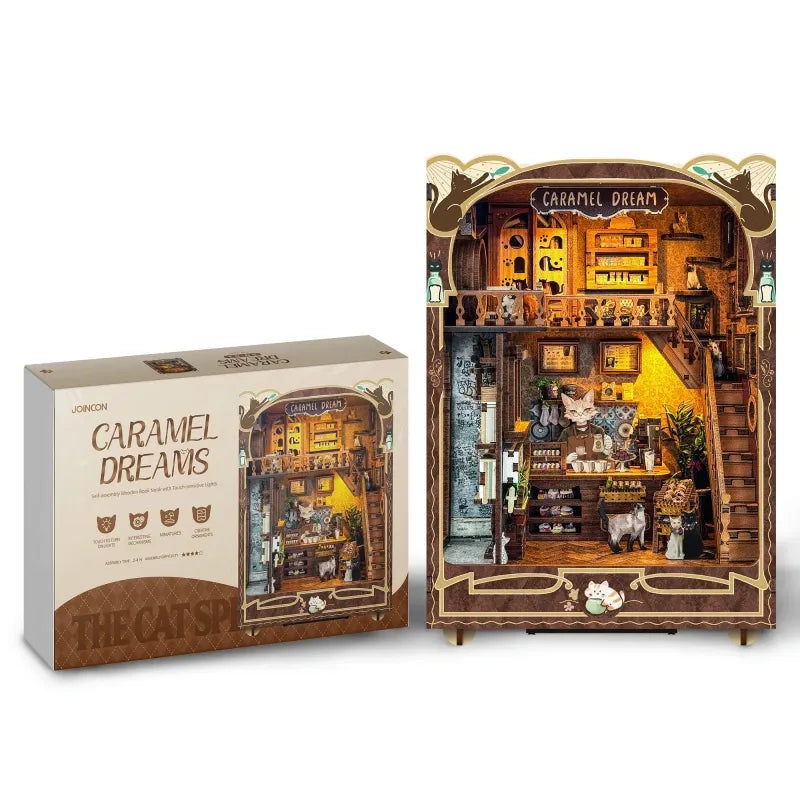 Geschenkverpackung des Booknook - Caramel Dreams Cat Café für Sammler und als ideales Geschenk