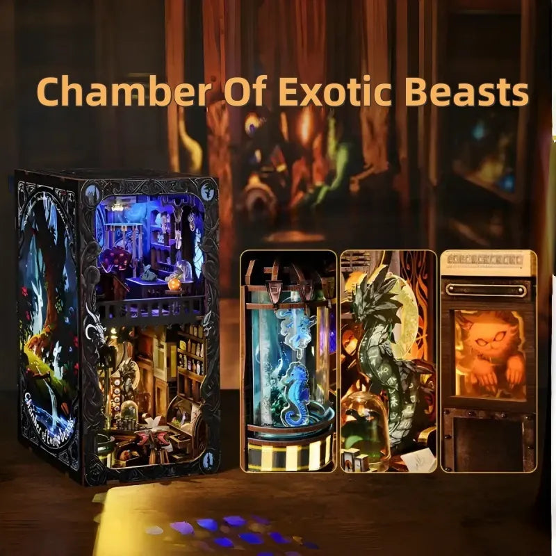 Nahaufnahme des Book Nook - Chamber Of Exotic Beasts mit reichhaltigen Details