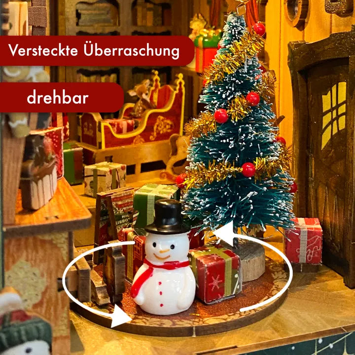 Book Nook - Christmas Jingle Cabin mit aktivierbarem Mechanismus für interaktive Funktionen