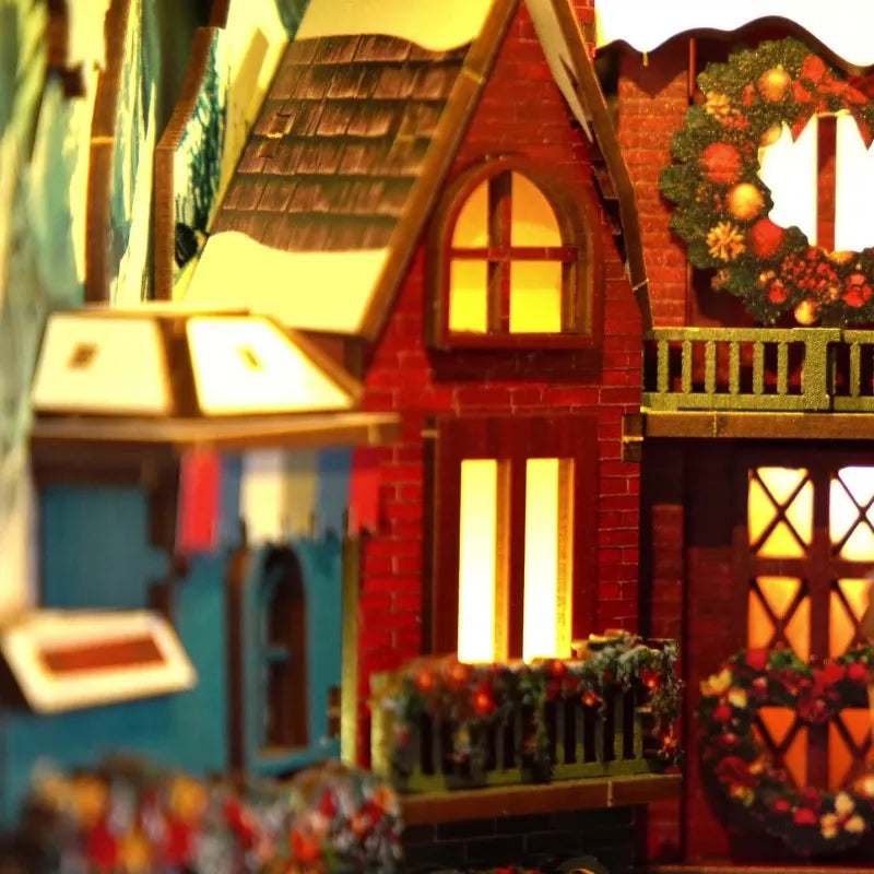 Detailansicht eines dekorativen Elements im Book Nook - Christmas Street Corner mit feinen Details