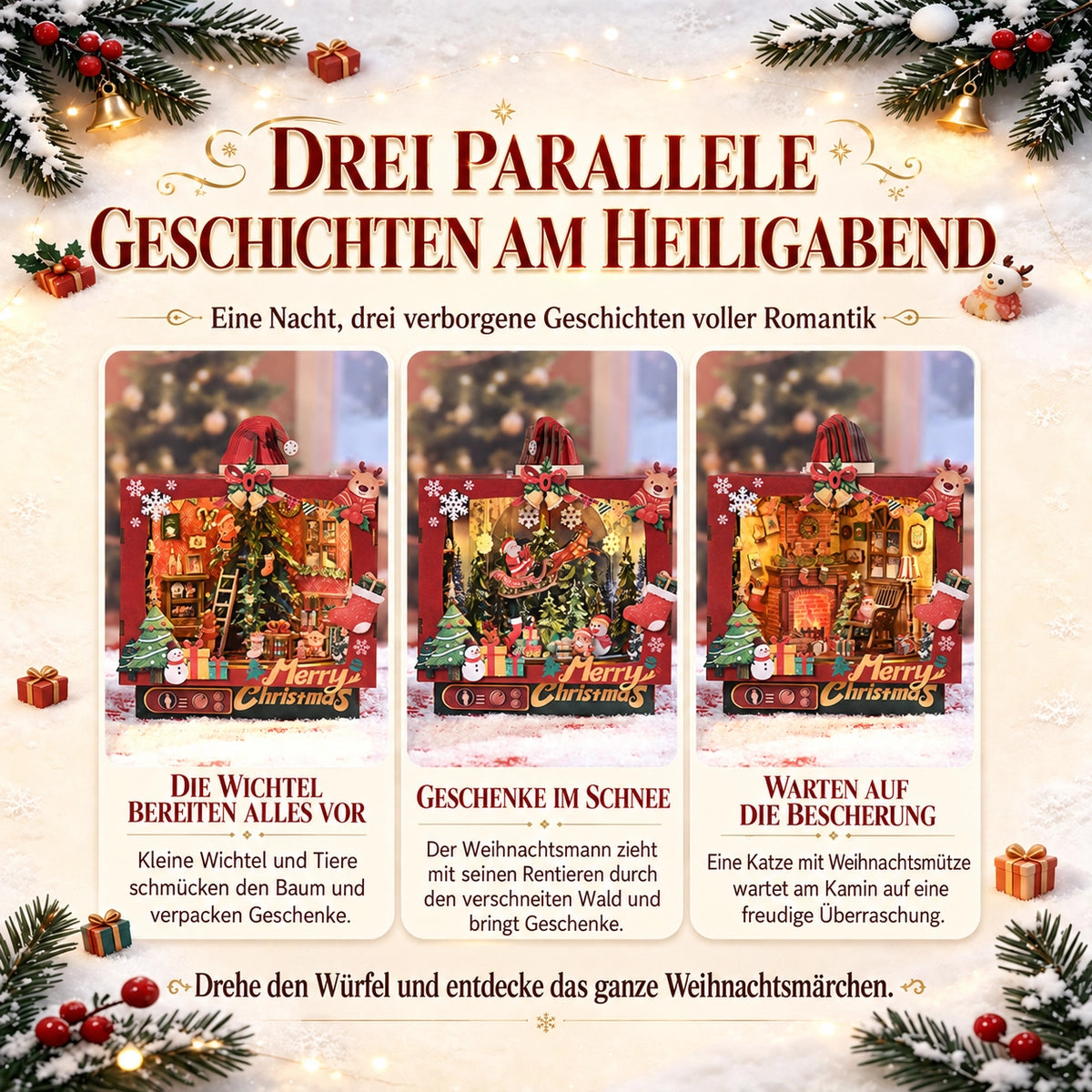 Book Nook - Christmas Trioz Rotating