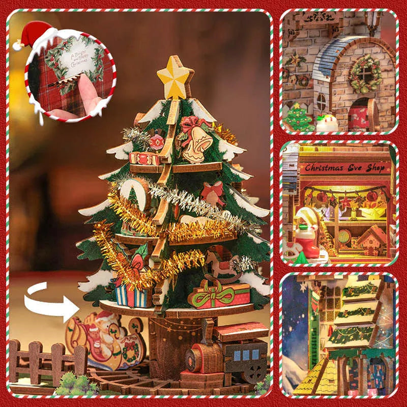 Nahaufnahme des Book Nook - Christmas Wish Store mit reichhaltigen Details