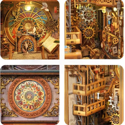 Detailansicht eines dekorativen Elements im Book Nook - Clock Towery mit feinen Details