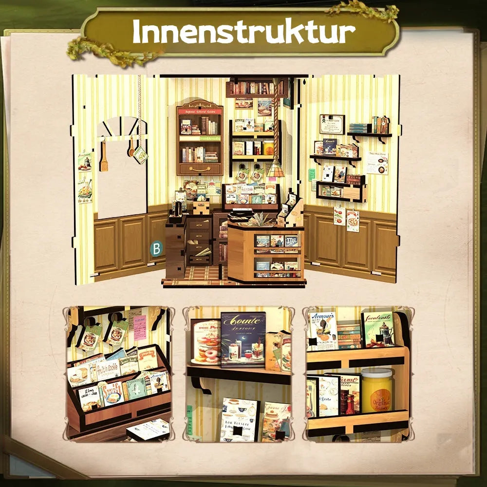 Komponenten des Book Nook - Cooking Bookstore  