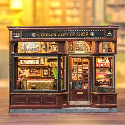 Book Nook - Corner Coffee Shop Gesamtansicht mit detaillierter Szenerie
