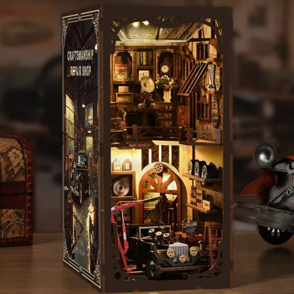 Book Nook - Craftsmanship Repair Shop Gesamtansicht mit detaillierter Szenerie