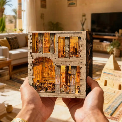 Book Nook - Egyptian Pharaoh's Tomb Gesamtansicht mit detaillierter Szenerie