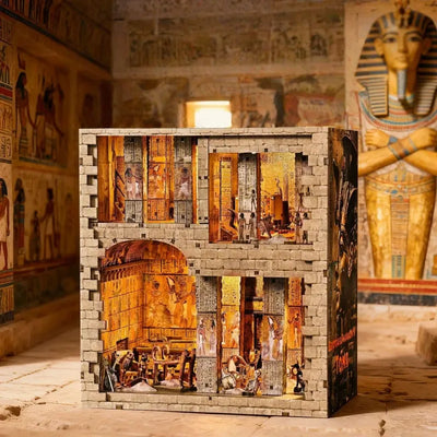 Book Nook - Egyptian Pharaoh's Tomb Gesamtansicht mit detaillierter Szenerie