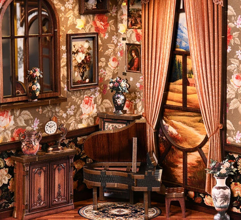 Detailansicht eines dekorativen Elements im Book Nook - European Melody Box mit feinen Details