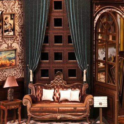 Nahaufnahme des Book Nook - European Melody Box mit reichhaltigen Details