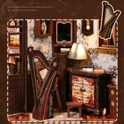 Nahaufnahme des Book Nook - European Melody Box mit reichhaltigen Details