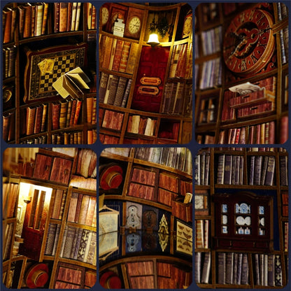 Detailansicht eines dekorativen Elements im Book Nook - Falling Library mit feinen Details