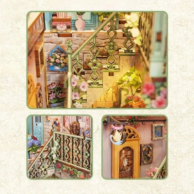 Detailansicht eines dekorativen Elements im Book Nook - Flower Shop mit feinen Details