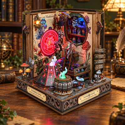 Forbiddden Land – Vista obliqua del libro illuminato