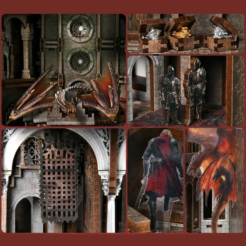Detailansicht eines dekorativen Elements im Book Nook Fourth Wing - Ember Castle mit feinen Details