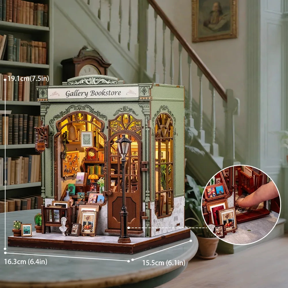 Book Nook - Gallery Bookstore mit detaillierten Abmessungen