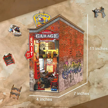 Book Nook - Garage mit detaillierten Abmessungen