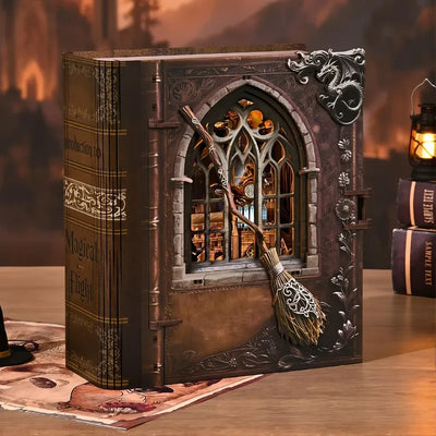 Introduction to Magical Flight chiuso come un antico libro con finestra gotica