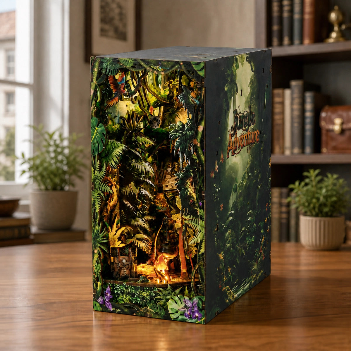 Jungle Adventure como book nook de selva con cascada