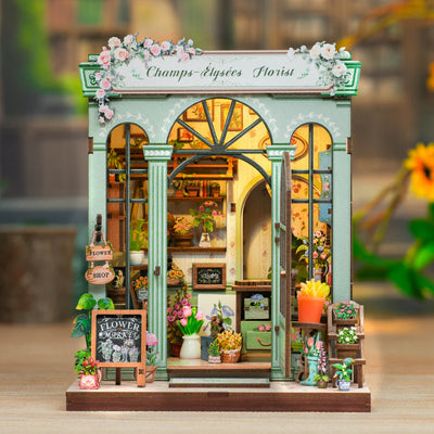 Book Nook Kit | Champs-Élysées Florist Gesamtansicht mit detaillierter Szenerie