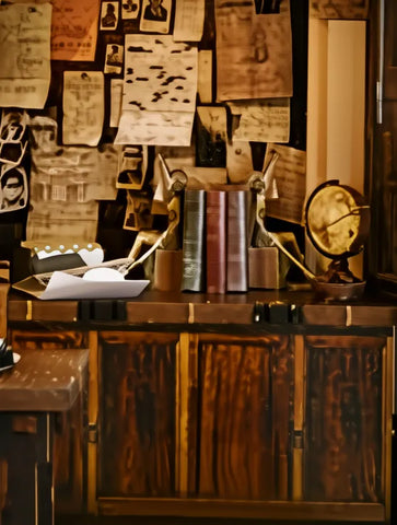 Law Library montata davanti a una biblioteca con statua della Giustizia e martelletto decorativi esterni