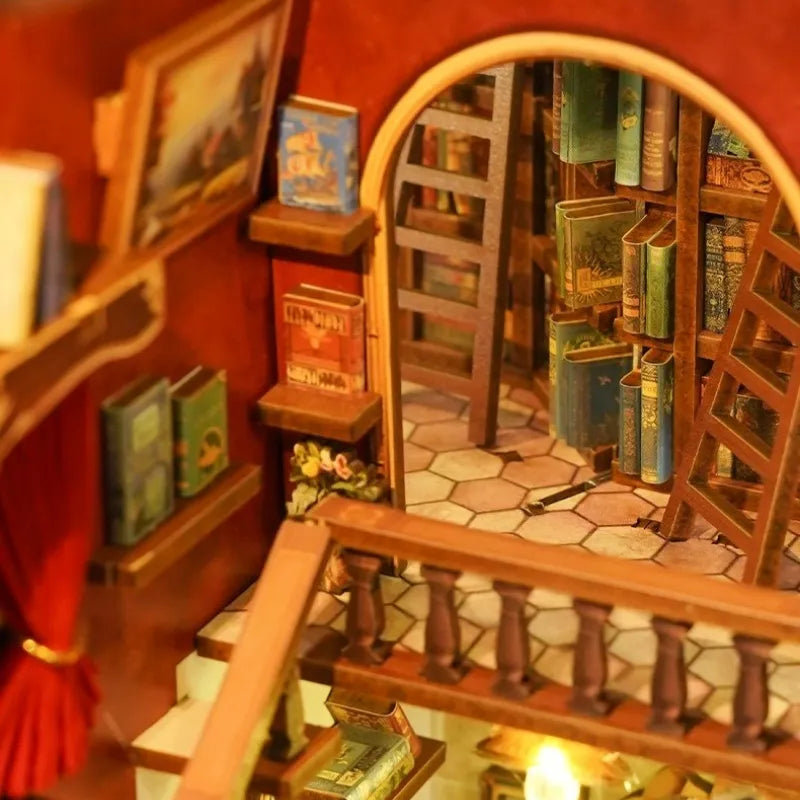 Nahaufnahme des Book Nook - Left Bank Bookstore mit reichhaltigen Details