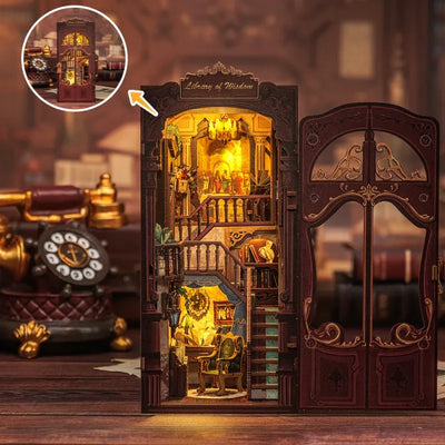 Book Nook - Library of Wisdom mit Staubschutz und langlebigem Design