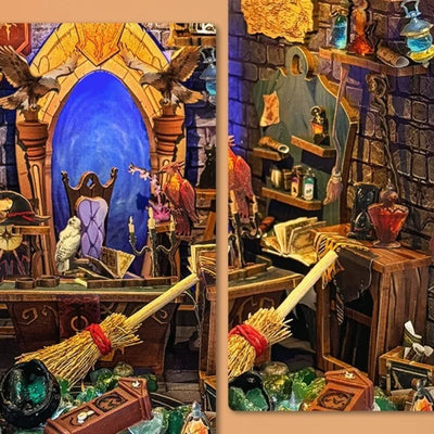 Nahaufnahme des Book Nook - Magic Academy mit reichhaltigen Details
