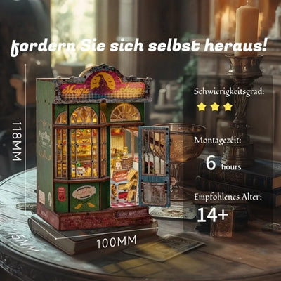 Book Nook - Magic Shop mit detaillierten Abmessungen