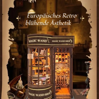 Mini Miniatur Haus - Magic Wand Shop Gesamtansicht mit detaillierter Szenerie
